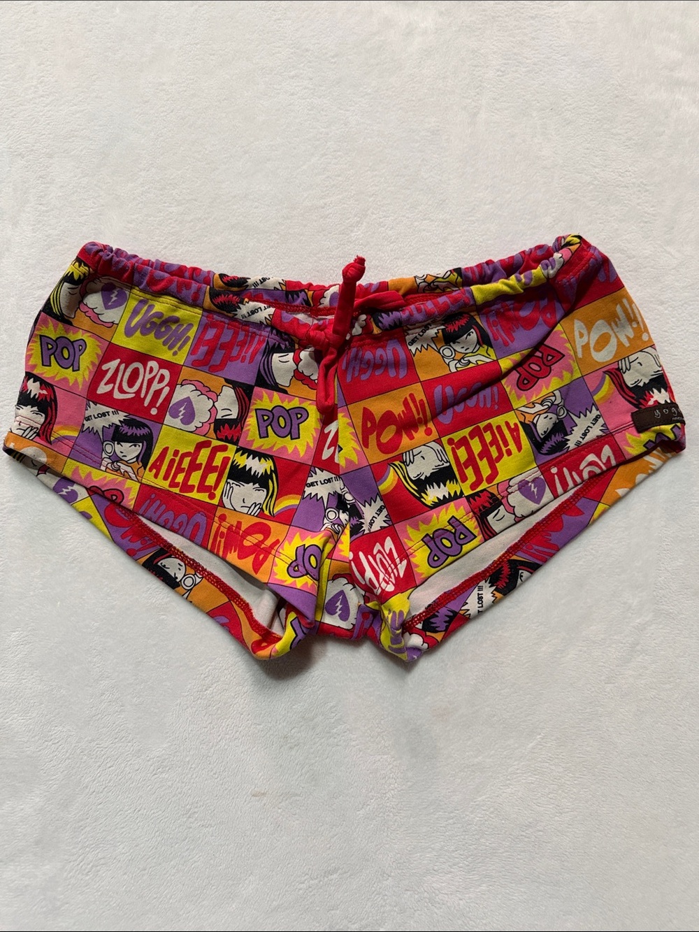 Yogabela safaro micro shorts  Comic-Print Lounge Shorts - Pink Multi rare